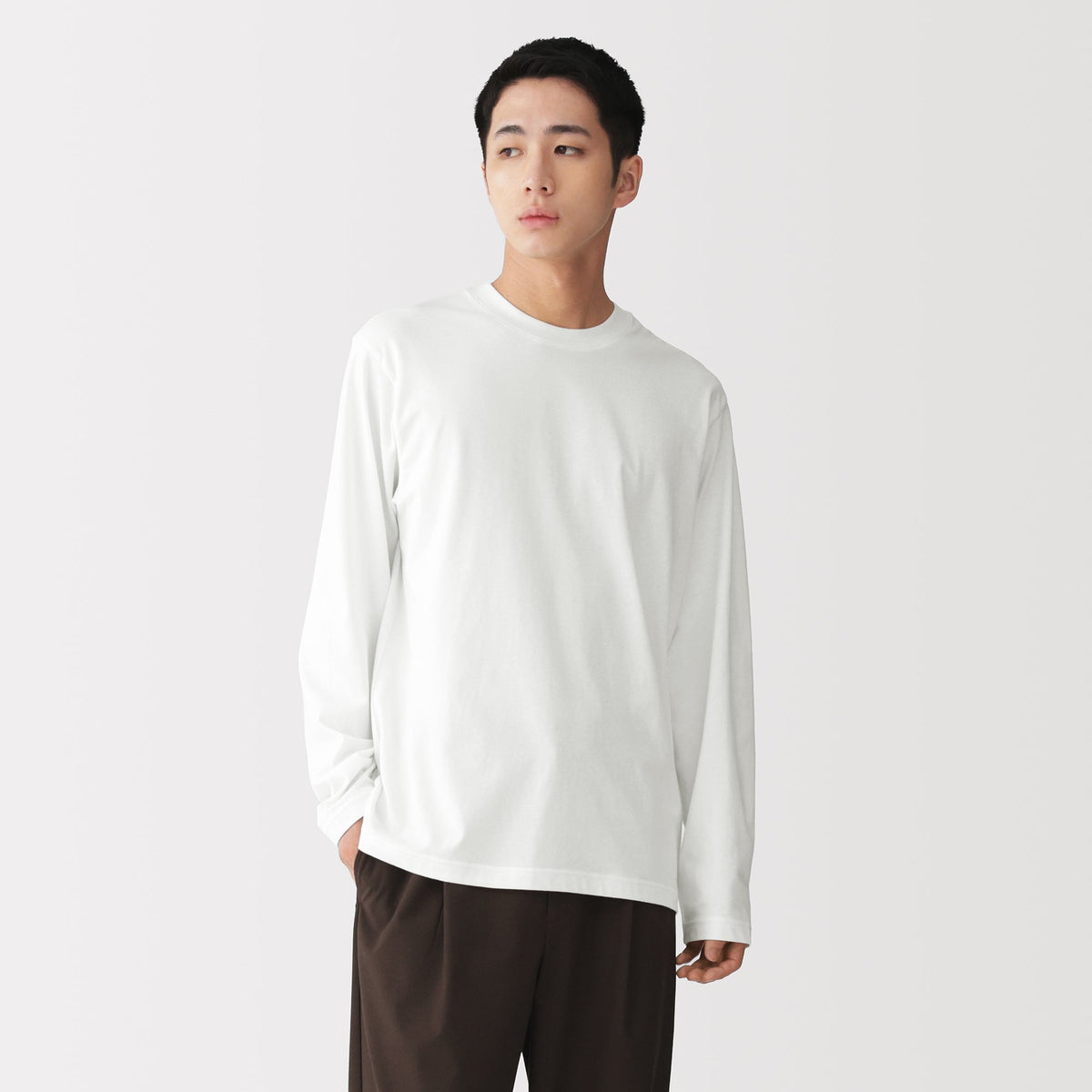 Cotton Jersey Long Sleeve T-Shirt