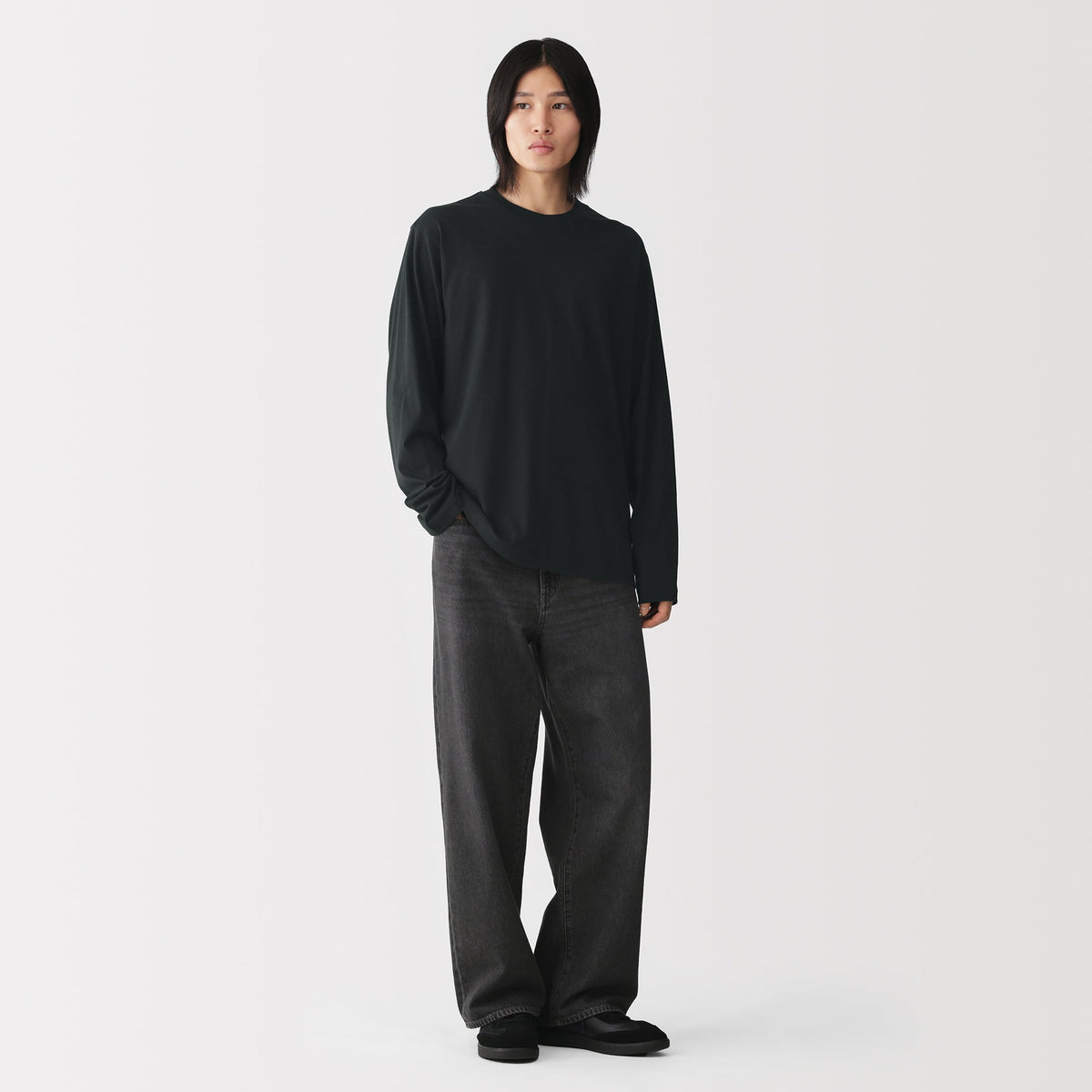 Cotton Jersey Long Sleeve T-Shirt