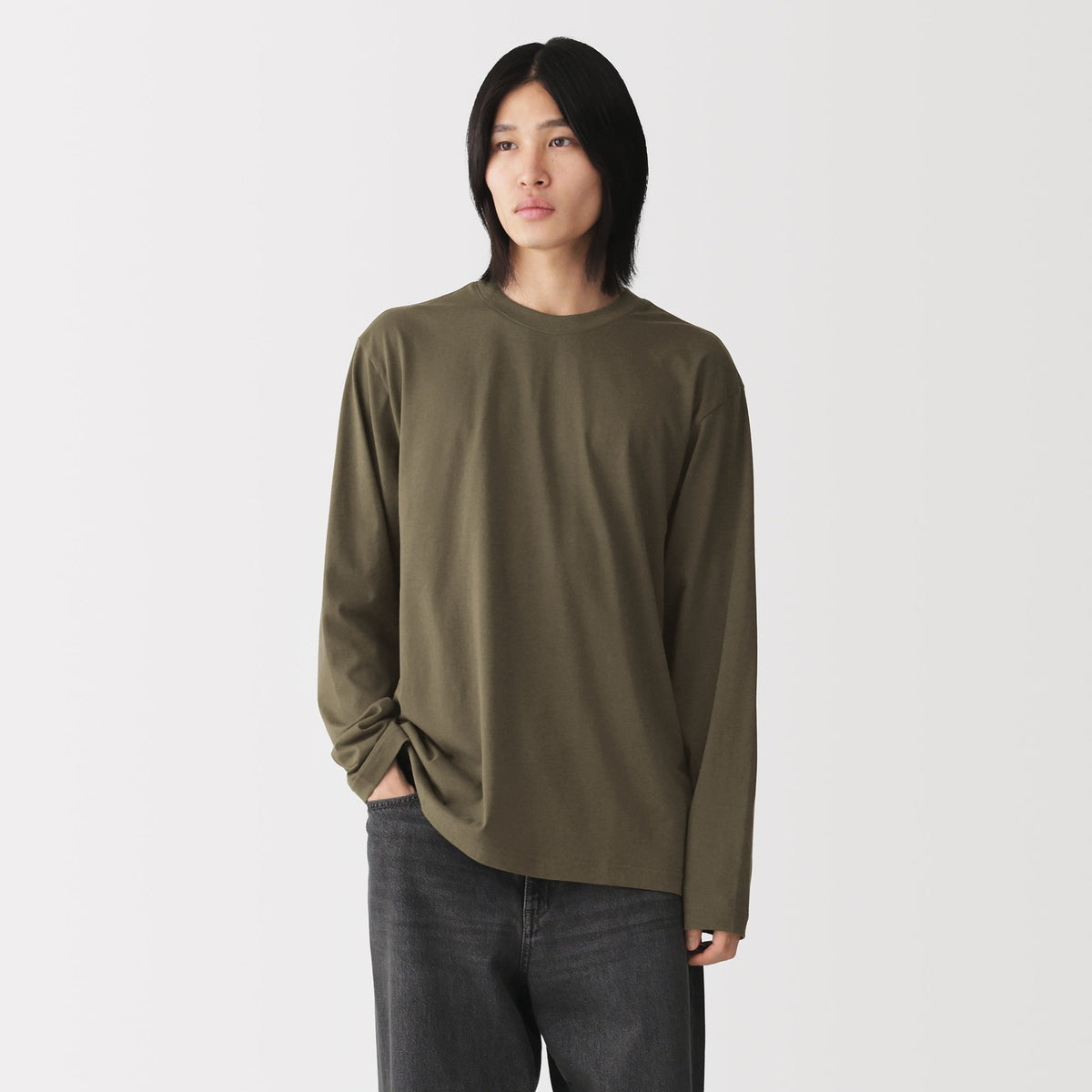 Cotton Jersey Long Sleeve T-Shirt