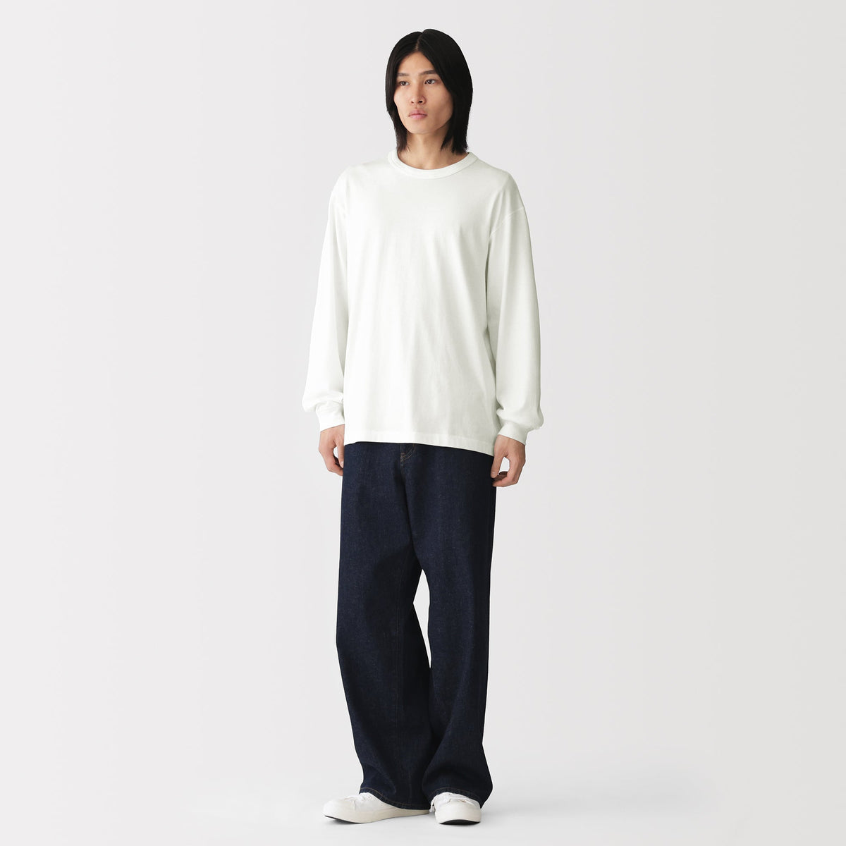 Loopwheel Cotton Long Sleeve T-Shirt