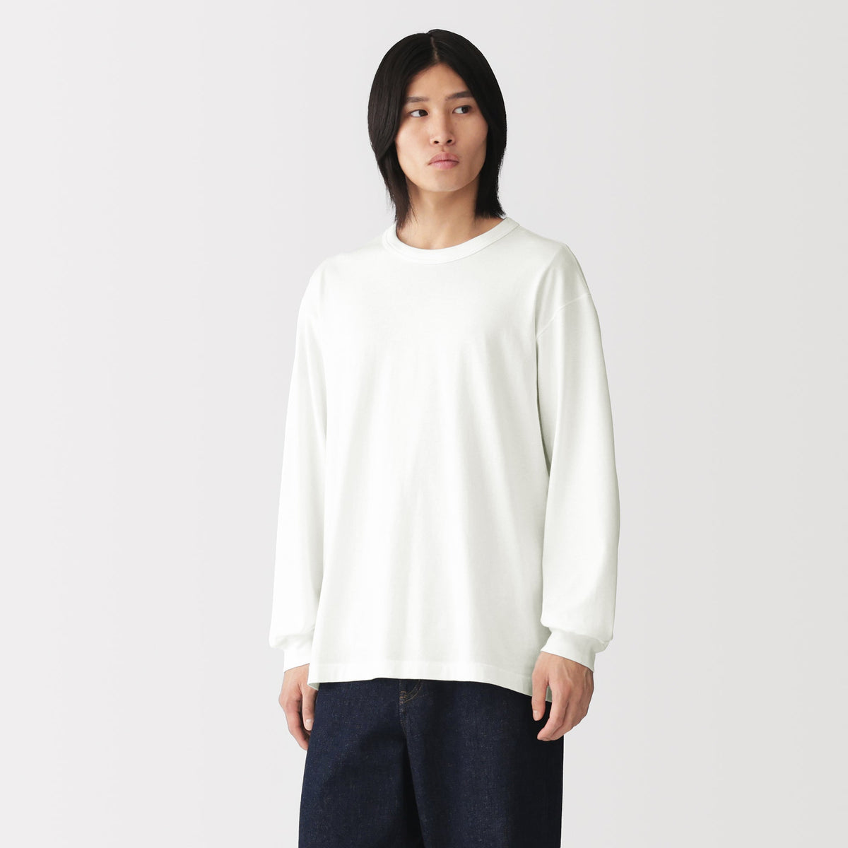 Loopwheel Cotton Long Sleeve T-Shirt