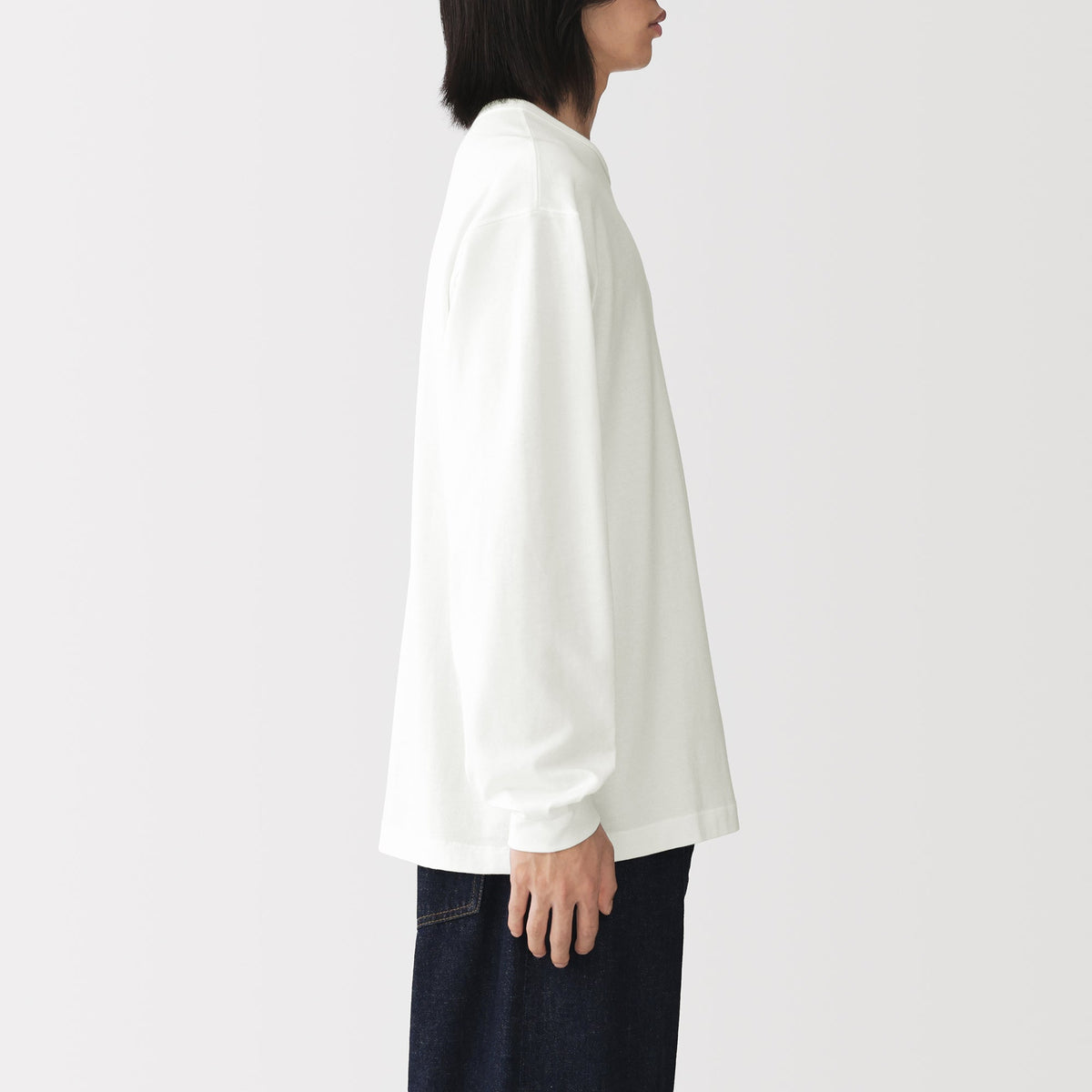Loopwheel Cotton Long Sleeve T-Shirt