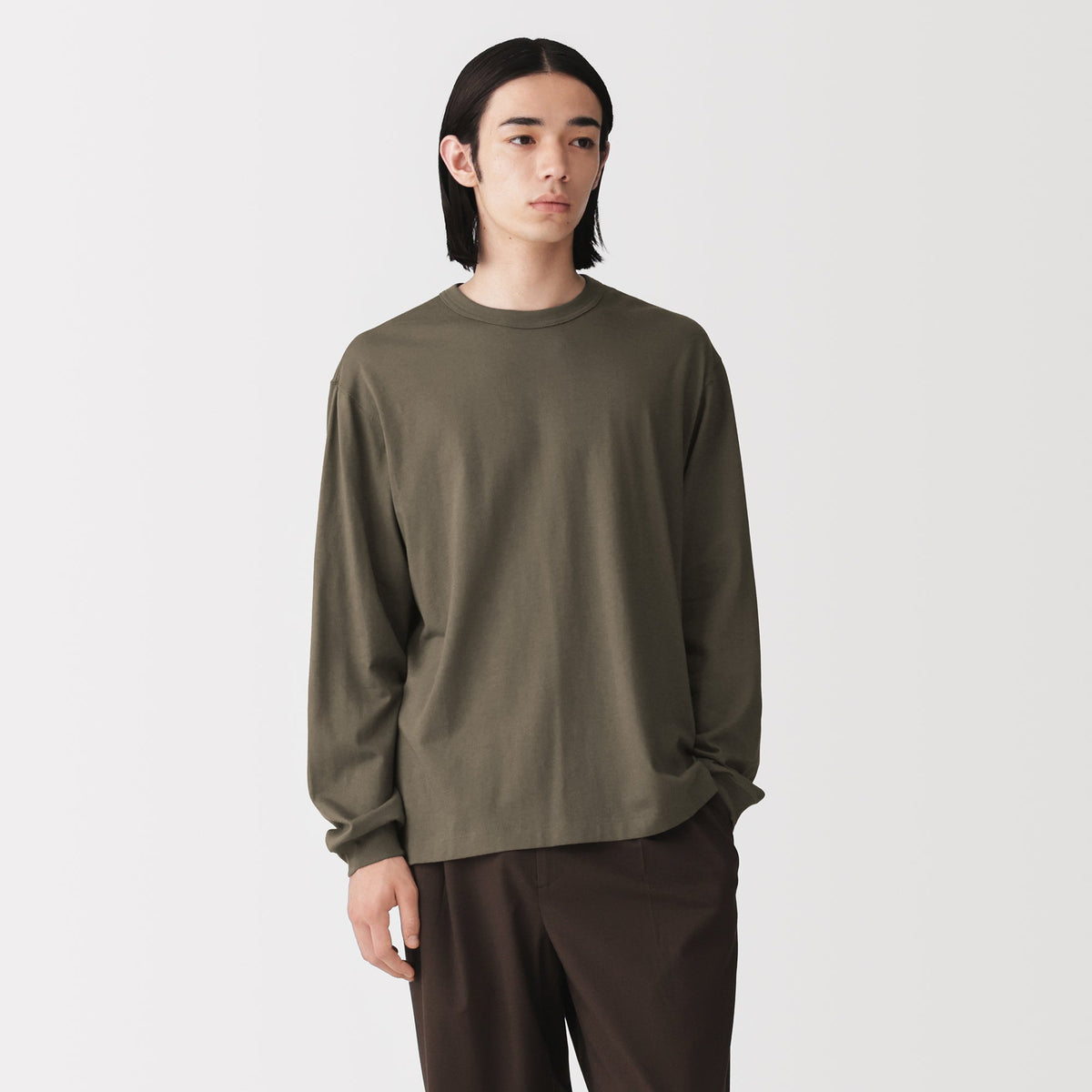Loopwheel Cotton Long Sleeve T-Shirt