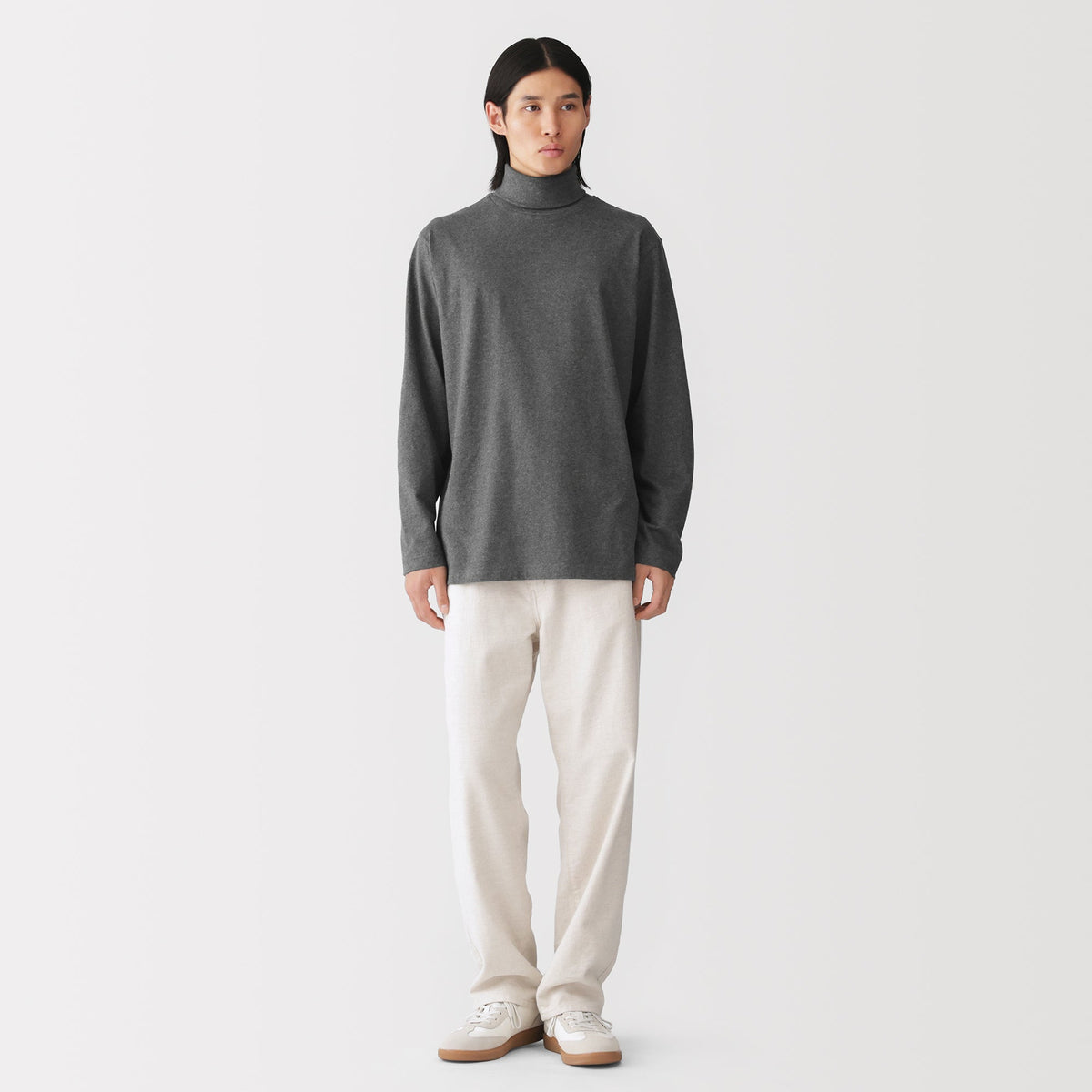 Brushed Jersey Turtleneck T-Shirt