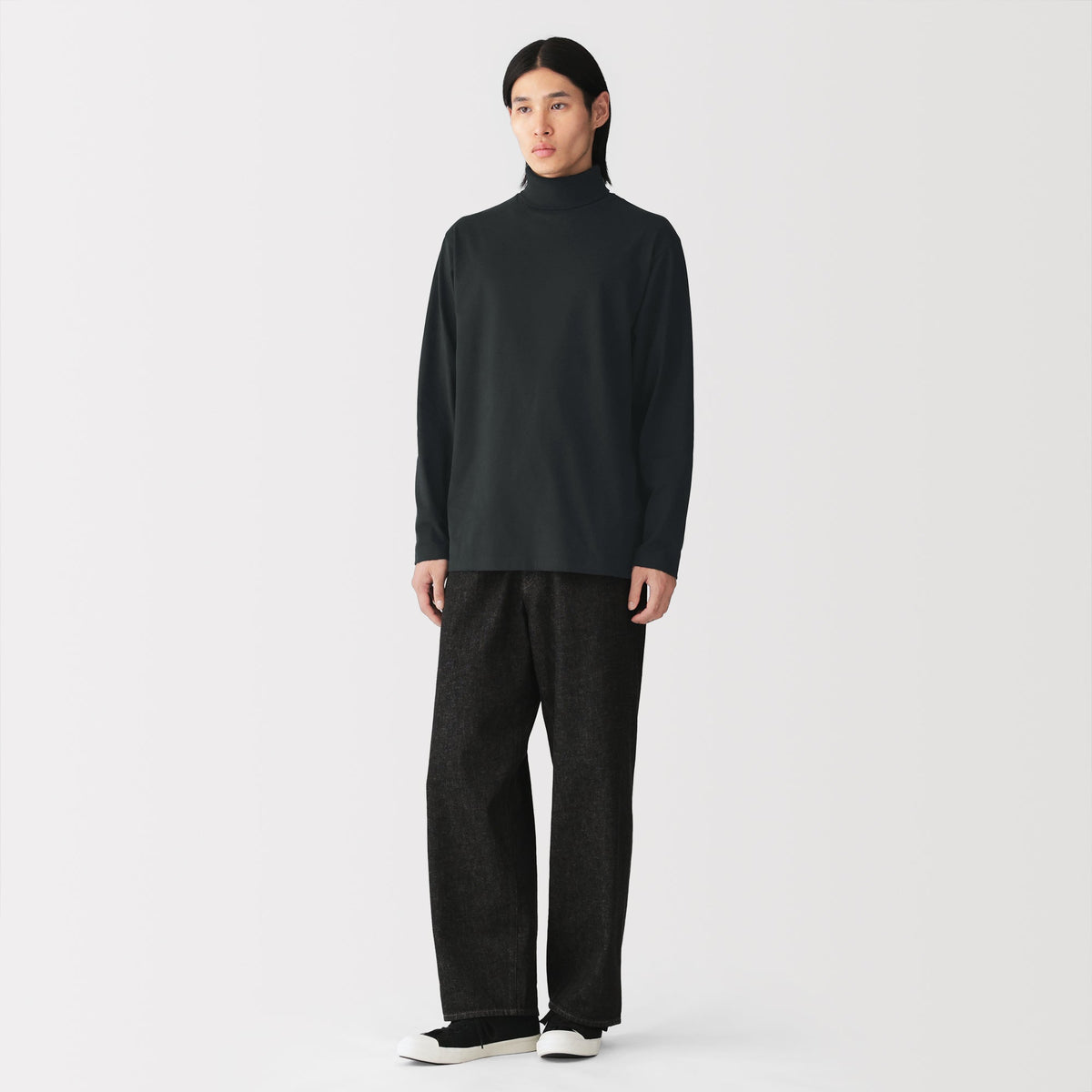 Brushed Jersey Turtleneck T-Shirt