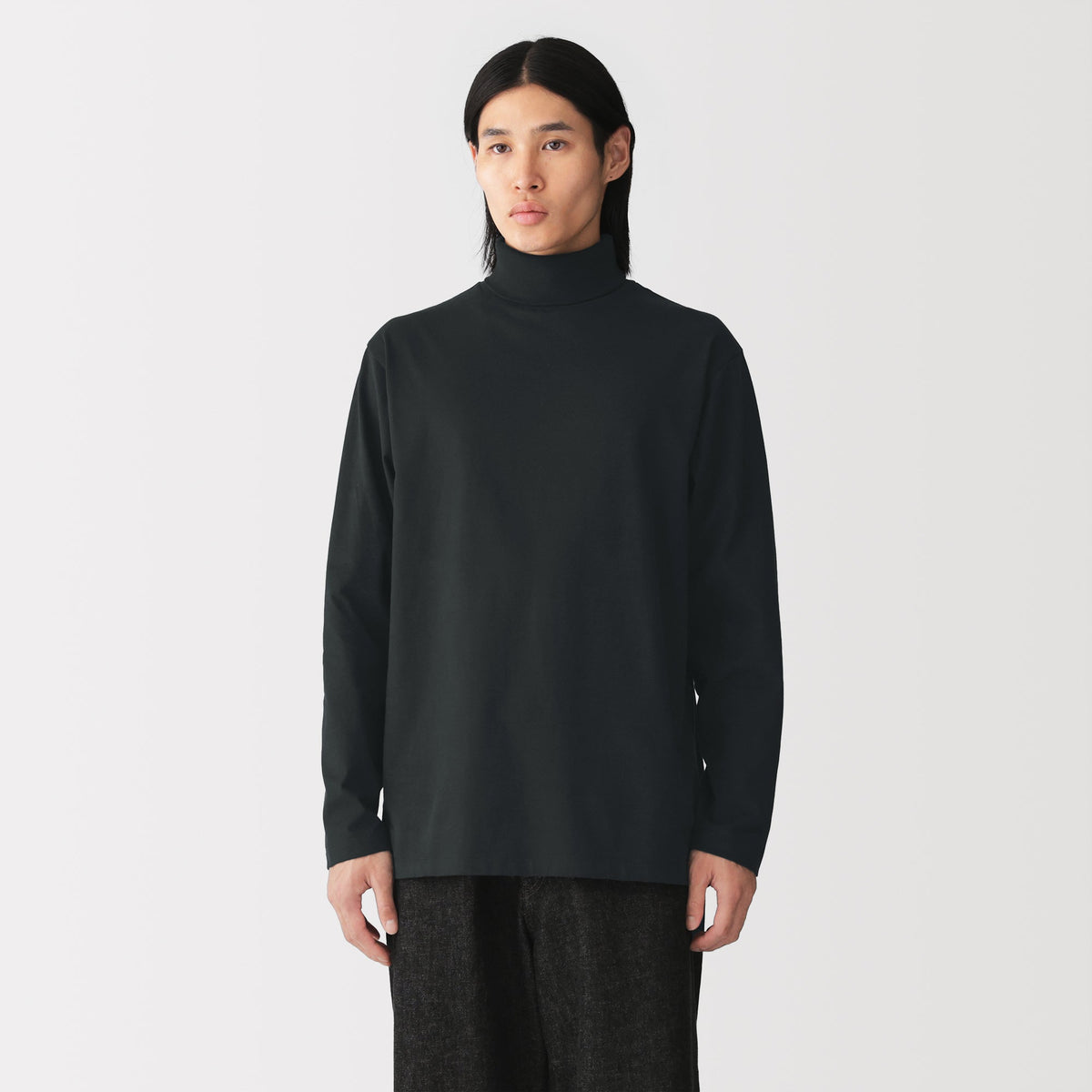 Brushed Jersey Turtleneck T-Shirt