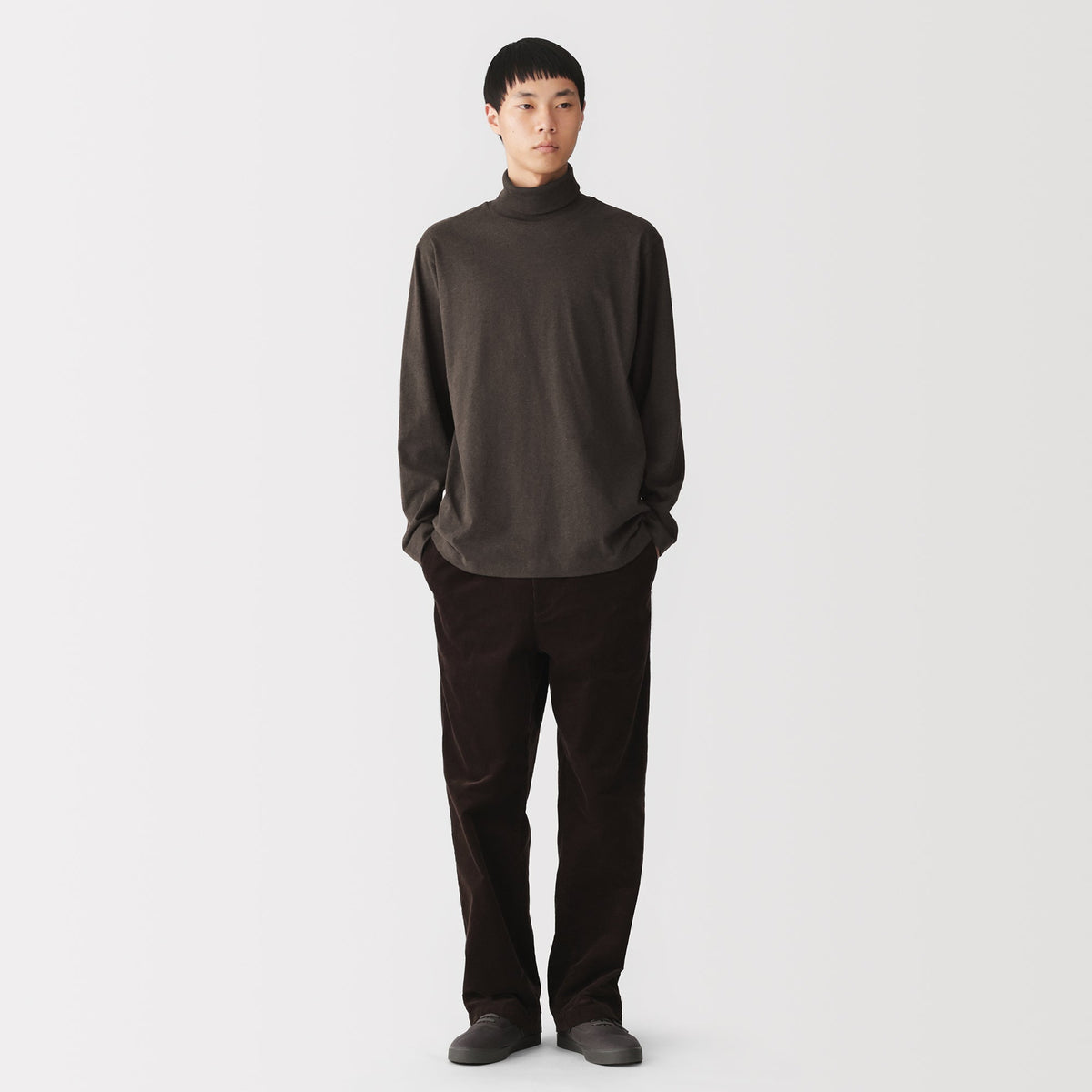 Brushed Jersey Turtleneck T-Shirt