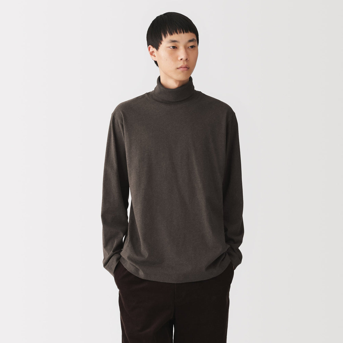 Brushed Jersey Turtleneck T-Shirt